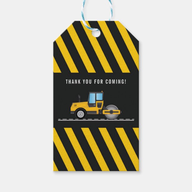 Cute Tack Gifts Märkres Construction Kids Party Presentetikett (Framsidan)