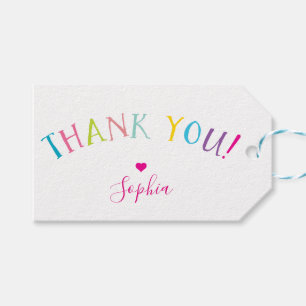 CUTE-TACK, ljusa, färgstarka regnbågstyper Presentetikett