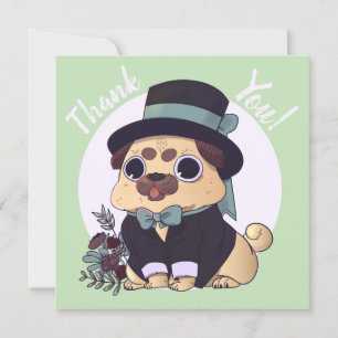 Cute Tack Pug Inbjudningar