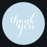 CUTE TACK SEAL, modern enkel baby blue Runt Klistermärke<br><div class="desc">En söt liten TACK-dekal som kan användas för alla tillfälle - handgjorda hantverksartiklar för småföretag,  bröllop,  babydusch,  födelsebesked,  studenten etc... </div>