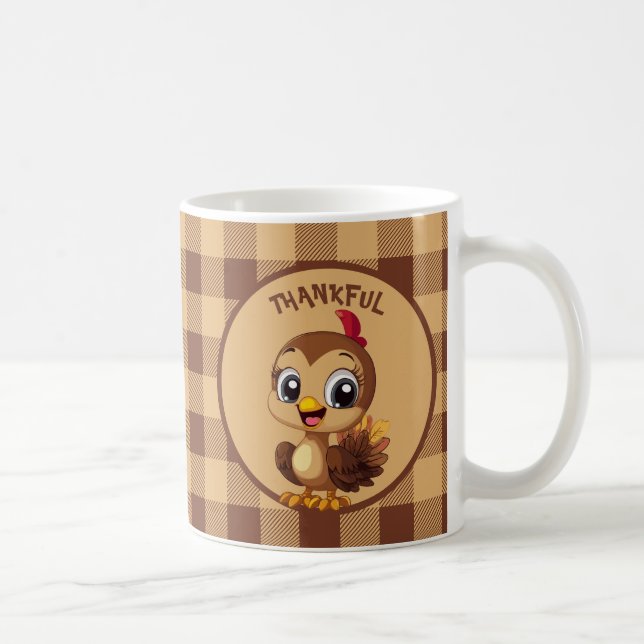 Cute-tacksam Thanksgiving Turkiet Kaffemugg (Höger)