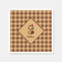 Cute-tacksam Thanksgiving Turkiet Pappersservett