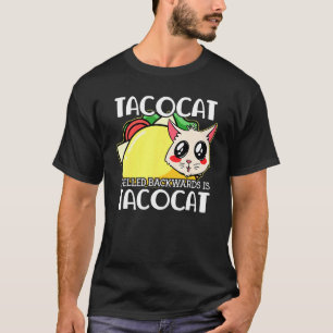 Cute Taco Cat som är uppblåst bakåt är takocat mex T Shirt