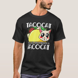 Cute Taco Cat som är uppblåst bakåt är takocat mex T Shirt