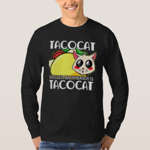 Cute Taco Cat som är uppblåst bakåt är takocat mex T Shirt