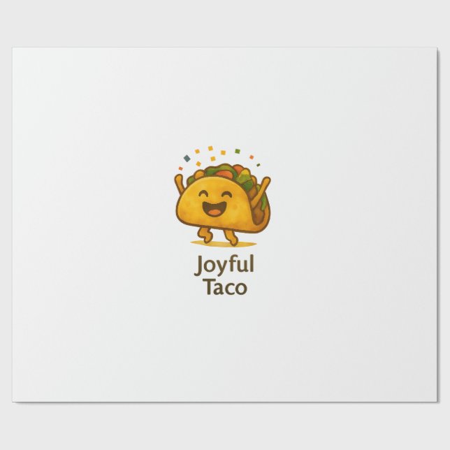 Cute Taco Fiesta Birthday Wrapping Paper Presentpapper (Platt)