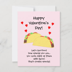 Cute Taco Flat Valentine Card Julkort