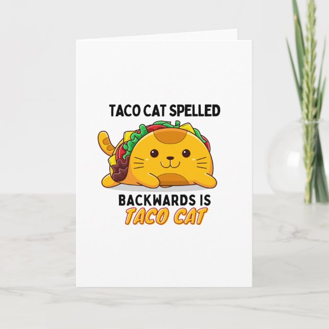 Cute taco-katt, rolig tako-katt, tako- och kattäls kort (Framsida)