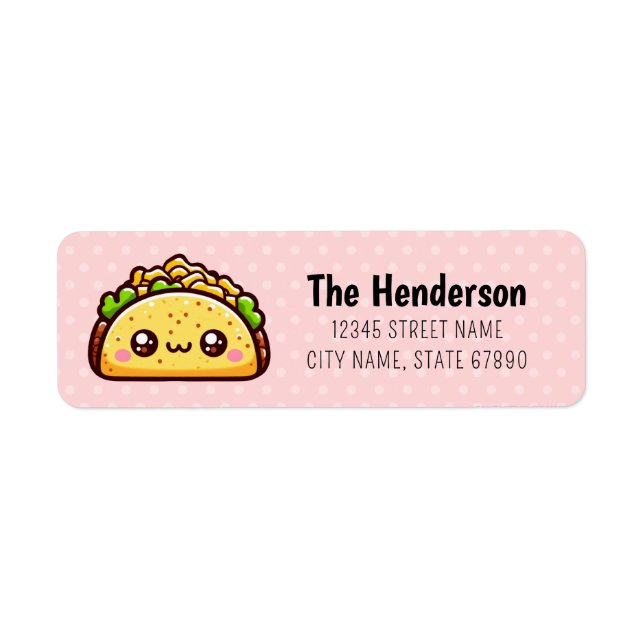 Cute Taco-Returetiketter Returadress Etikett (Framsidan)