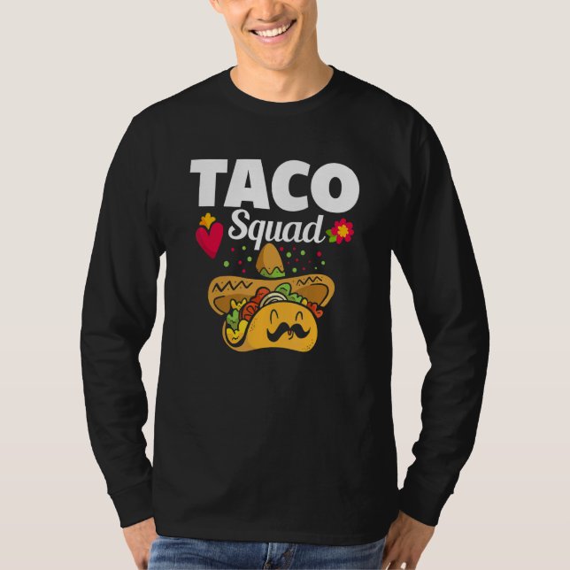 Cute Taco Squad Mexican Food Costume T Shirt (Framsida)