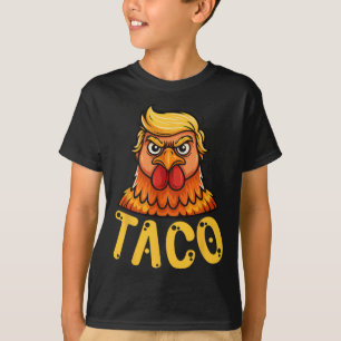 Cute Taco Trump Chickens Out Funny Låt oss Go T Shirt