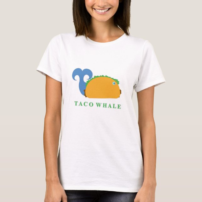 Cute Taco Whale Tecknade figurer T Shirt (Framsida)
