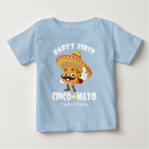 Cute Taco WHTXT Baby första Cinco de Mayo T Shirt