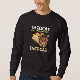 Cute Tacocat Taco Cat är bakåtspätt Lång Ärmad Tröja