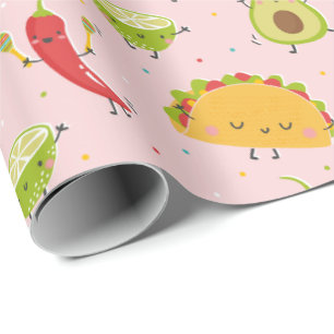 Cute Tacos Avocado Chili Lime Party Rosa Presentpapper