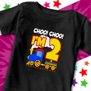 Cute Tåg Colorful 2nd Birthday Choo I är 2 T Shirt