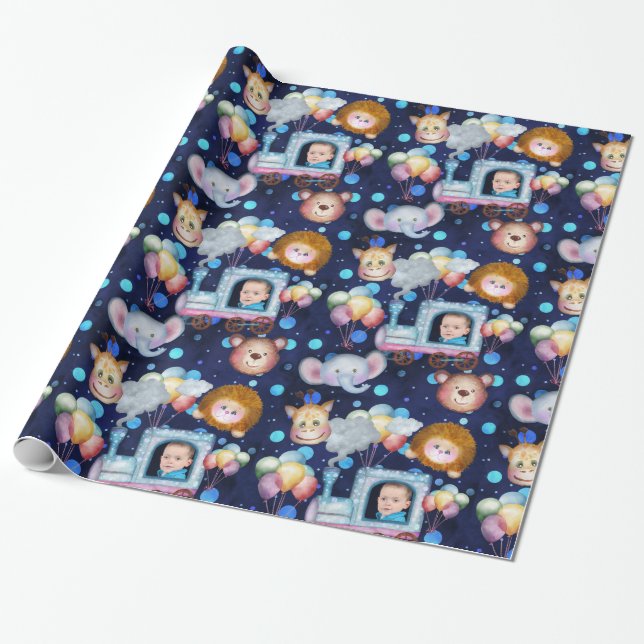 Cute tåg-foto presentpapper (Utrullad)