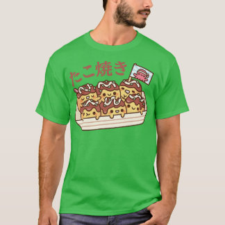 Cute Takoyaki Octopus Bollar Japansk Street Food T Shirt