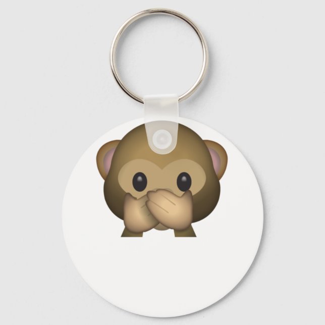 Cute talar nr Evil Monkey Emoji Nyckelring (Framsida)