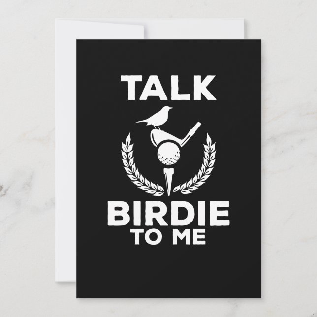 Cute Talk Birdie till mig Ljug Golfning Inbjudningar (Framsida)