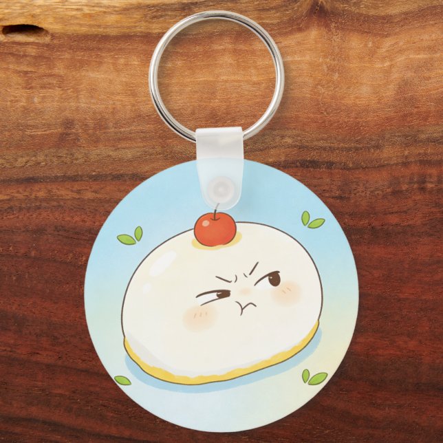 Cute Tamago Tofu Keychain Nyckelring (Framsida)