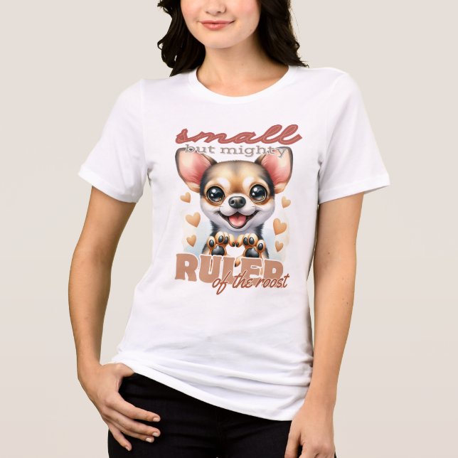 CUTE TAN CHIHUAHUA HUND SAYING T SHIRT (Framsida)