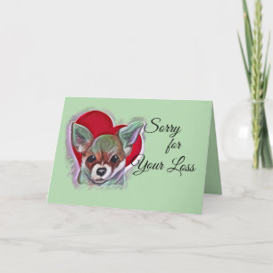 Cute Tan Chihuahua Puppy PopArt med hjärta Kort