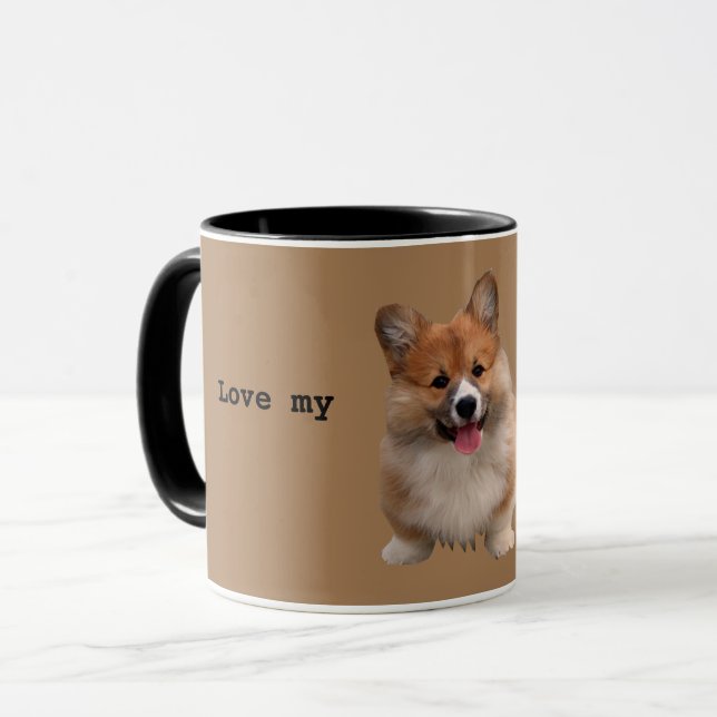 Cute Tan Welsh Corgi Mugg (Framsida vänster)