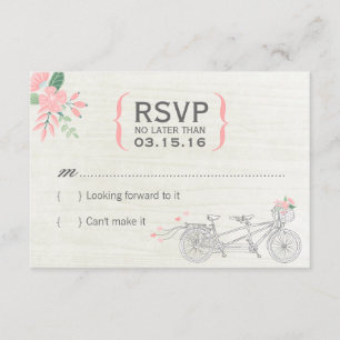 Cute Tandem Bicycle OSA kort med blommor