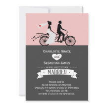 Cute Tandem Bike Bride and Groom Bröllop