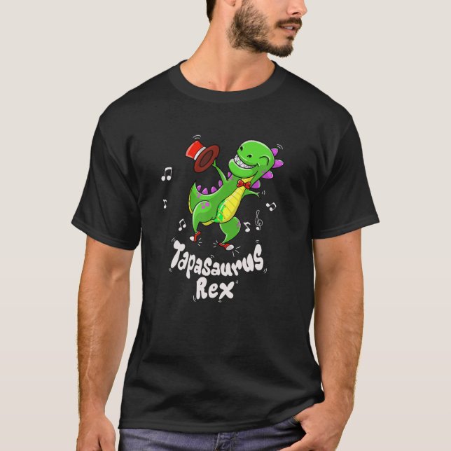 Cute Tapasaurus Rex Funny Tap Dance Dinosaur Älska T Shirt (Framsida)