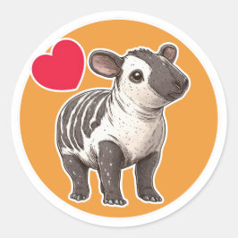 Cute Tapir Runt Klistermärke