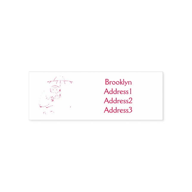 Cute Tarsier med paraplyillustration av tecknaden Självfärgande Stämpel (Design)