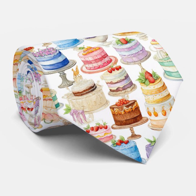 Cute tårta i mönster-bakverk slips (Rullad)
