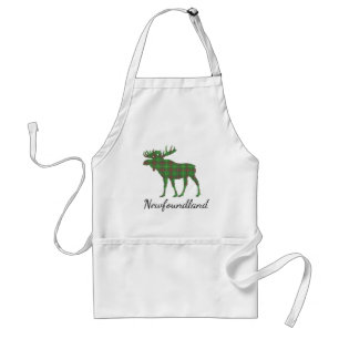 Cute Tartan moose Newfoundland apron Förkläde