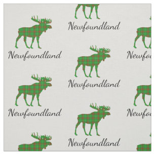 Cute Tartan moose Newfoundland Tyg