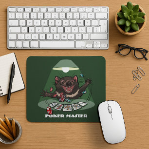 Cute Tasmanian Djävulen Royal Flush Poker Tecknad Musmatta