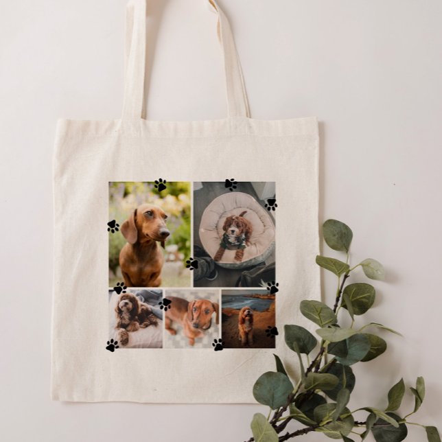 Cute Tass avtryck Fem petfoton Tygkasse (Skapare uppladdad)