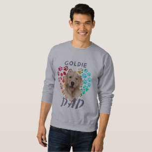 Cute tass Heart golden Hund Puppy Pet Animal party Lång Ärmad Tröja