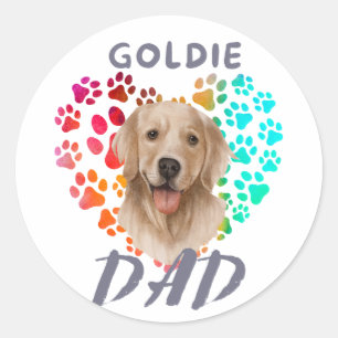 Cute tass Heart golden Hund Puppy Pet Animal party Runt Klistermärke