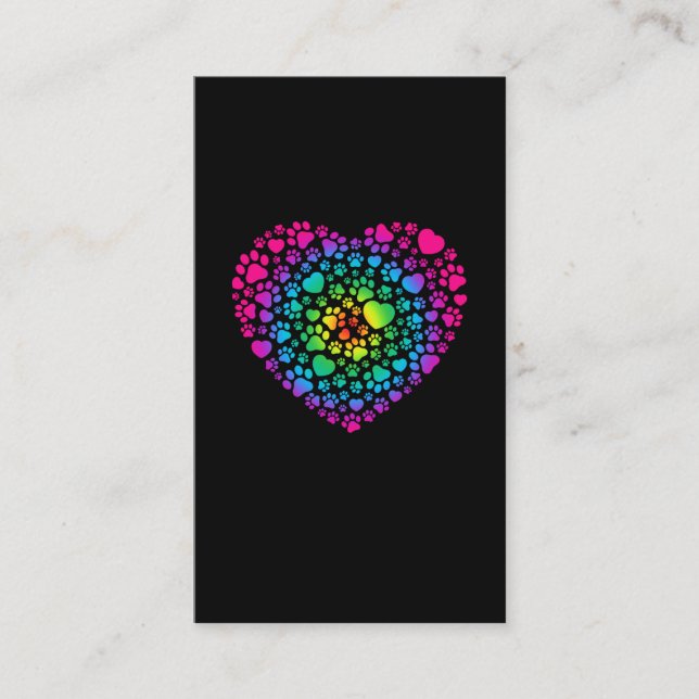 Cute Tass Heart Kärlek Animals Visitkort (Framsida)