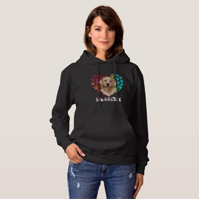 Cute tass Rainbow gradient Heart guldfärgat Hund P T Shirt (Hel framsida)