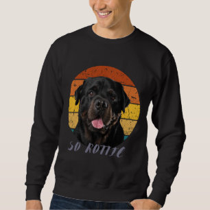 Cute tass Retro Heart Rottie Hund Pet Animus rottw Lång Ärmad Tröja