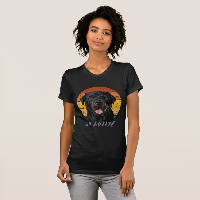 Cute tass Retro Heart Rottie Hund Pet Animus rottw T Shirt (Hel framsida)