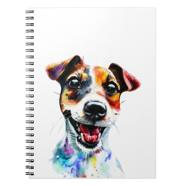 Cute Tassar Colorful Jack Russell Terrier Design Anteckningsbok (Framsidan)