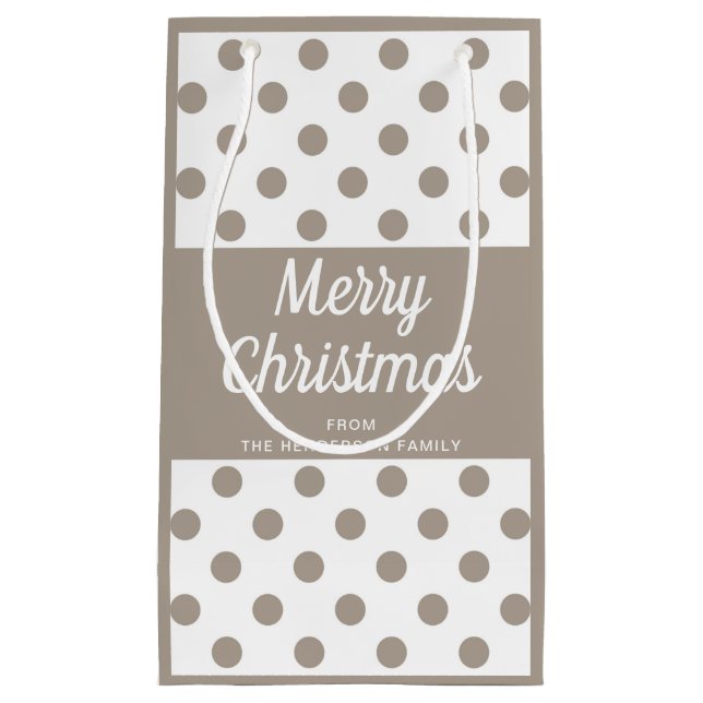 Cute Taupe Polka dots God jul (Framsidan)