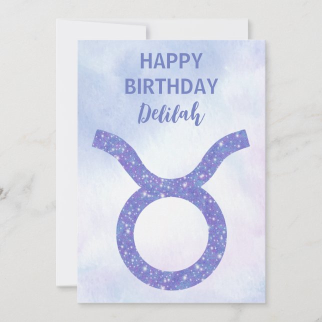 Cute Taurus Astrology-Lila för Personlig Kort (Framsida)