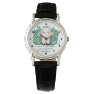 Cute Taurus Bull Watercolor Zodiac Personlig Armbandsur