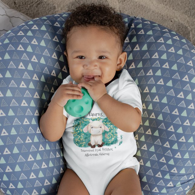 Cute Taurus Bull Watercolor Zodiac T Shirt (Cute Taurus Bull Watercolor Zodiac Baby Bodysuit)