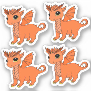 Cute Taurus Dragon har utformat zodiakklistermärk Klistermärken